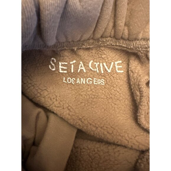 Set Active Womens Small Tan Fleece-Lined Joggers With Elastic Waist Cuff Classic - Picture 4 of 6